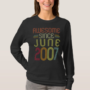 Camiseta 15 Birthday Incrível Desde Junho De 2007 15 Anos O