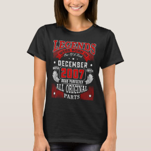 Camiseta 15 Birthday Legends Nascer Em Dezembro De 2007 15 