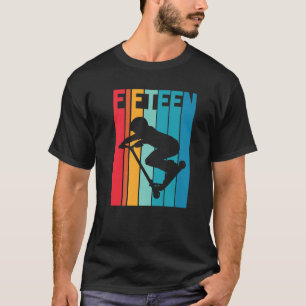 Camiseta 15 Birthday Patinete Retro Driver Lover Boys Crian