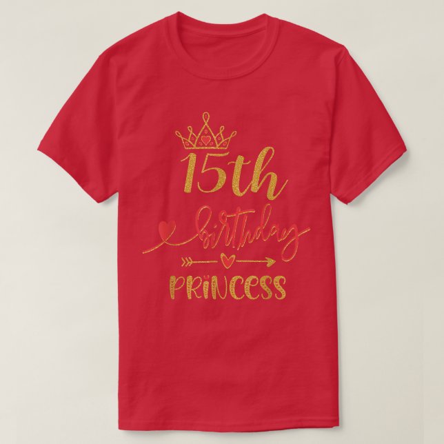 Camiseta 15 Birthday Princesa Garota 15 Anos Ide Festa (Frente do Design)