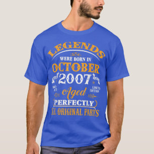 Camiseta 15 Birthday Tee Legends Nascer Em Outubro De 2007