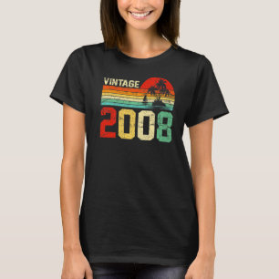 Camiseta 15 Birthday Vintage 2008 Retro Boy 15 Anos