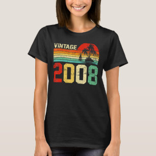 Camiseta 15 Birthday Vintage 2008 Retro Boy Girl 15 Yea
