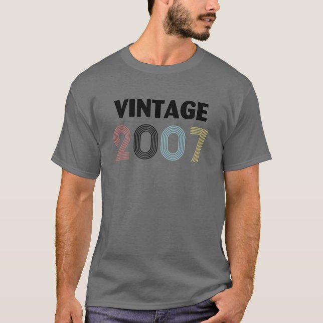 Camiseta 15 Birthday, Vintage Retro 2007, 15 (Frente)