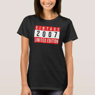 Camiseta 15 de 15 anos Vintage 2007 Aniversário 13