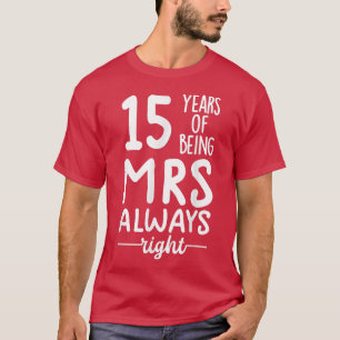 Camiseta 15 de aniversário de casamento tee correspondente