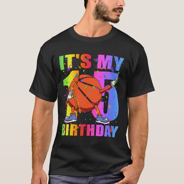 Camiseta 15 de basquete de 15 anos Tema B (Frente)