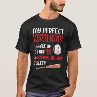 Camiseta 15--Festa de aniversário-Baseball de 15 anos Fifte
