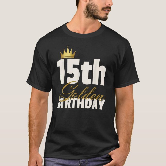 Camiseta 15 Ouro Coroa de Aniversário (Frente)