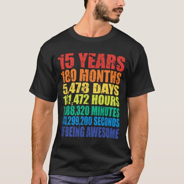 Camiseta 15th Birthday, Boys &amp; Girls, Cool 15 Years Of  (Frente)