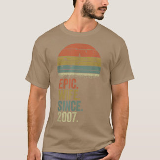 Camiseta 15th Wedding Anniversary Women s, Epic Wife Since 