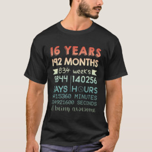 Camiseta 16º aniversário - 16 anos de ser incrível