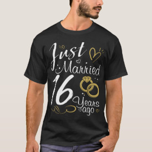 Camiseta 16º aniversário de casamento. Recem casados 16 a