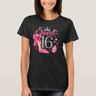 Camiseta 16º aniversário. Doce de 16 raparigas
