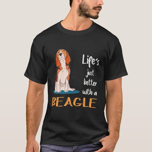 Camiseta 160 A Vida É Melhor Com Um Beagle (Frente)