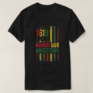 Camiseta 1619 Honra Nossos Ancestrais Projeto História Neg