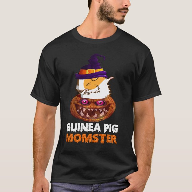 Camiseta 169 Guiné Pig Momster Pumpkin Monster Engraçado Ha (Frente)