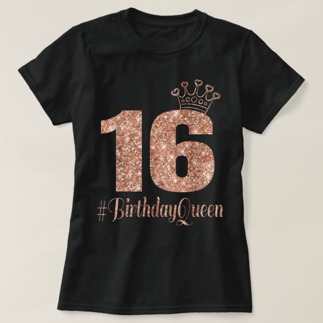 Camiseta 16.º Aniversário Adolescente Doce Dezesseis 16 Ros (Frente do Design)
