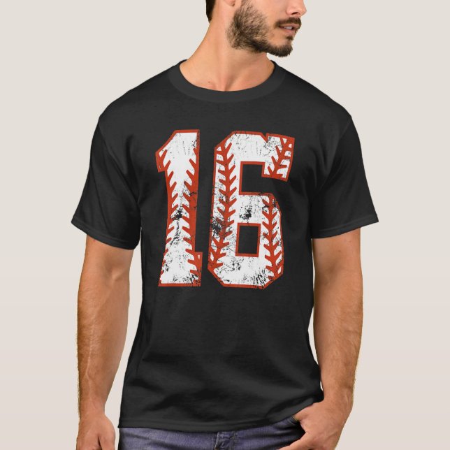 Camiseta 16.º Aniversário Beisebol 16 Rapazes de 16 Anos (Frente)