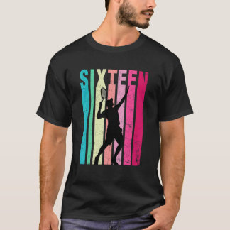Camiseta 16.º aniversário do Retro Tênis Meninas de 16 anos