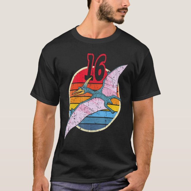 Camiseta 16.º aniversário I Combinação Familiar Pterodactyl (Frente)