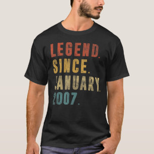 Camiseta 16.º aniversário Legenda de 16 anos desde 20 de ja