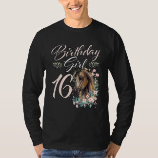 Camiseta 16.º aniversário Menina Cavalo de 16 anos