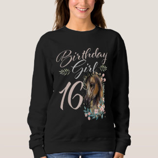 Camiseta 16.º aniversário Menina Cavalo de 16 anos