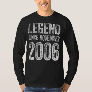 Camiseta 16.º aniversário Novembro Nascer 16 anos Legenda d