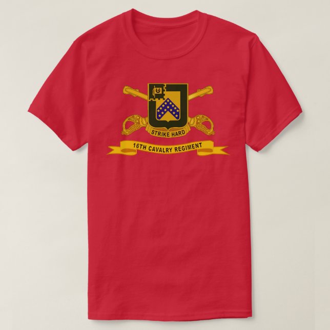 Camiseta 16.º Regimento de Cavalaria com Br Ribbon (Frente do Design)