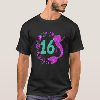 Camiseta 16. Aniversário da Sereia com 16 anos