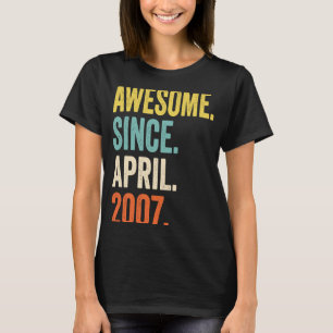 Camiseta 16 anos de idade incrível desde abril de 2007 16º