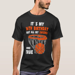 Camiseta 16 anos Feliz 16.º Aniversário, Basquete 16.º Bi