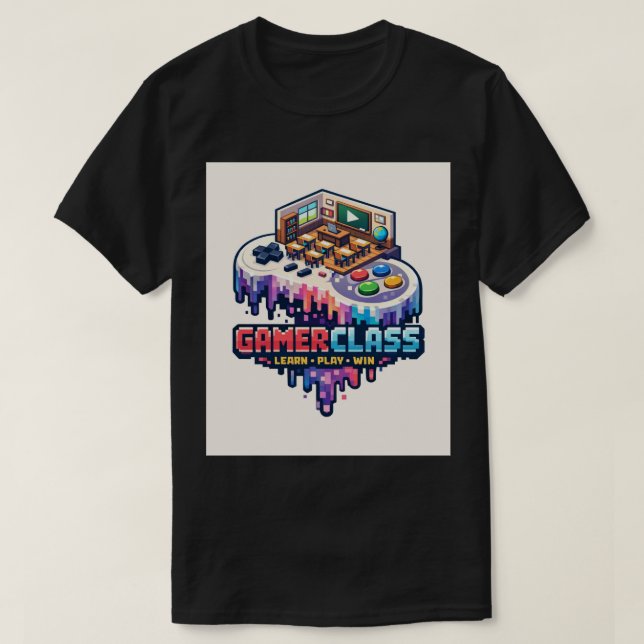 Camiseta 16-Bit Melting YouTube Gaming Controller (Frente do Design)