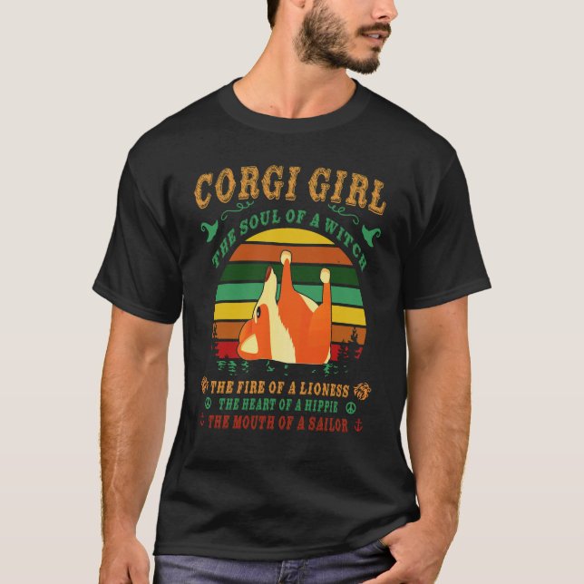Camiseta 16 Corgi A Alma De Uma Bruxa Corgi (Frente)