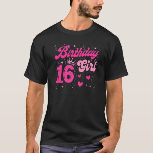 Camiseta 16 Rapariga de Aniversário Doce Dezesseis e Dezess