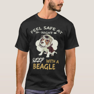 Camiseta 16 Sinta-se Seguro à Noite Durma Com Um Beagle