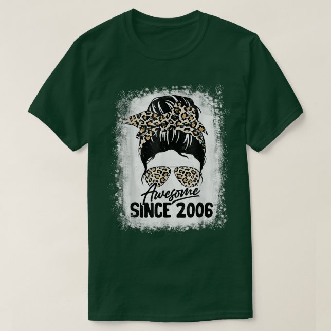 Camiseta 16 Years Old Awesome Since 2006 Leopard 16th Birth (Frente do Design)