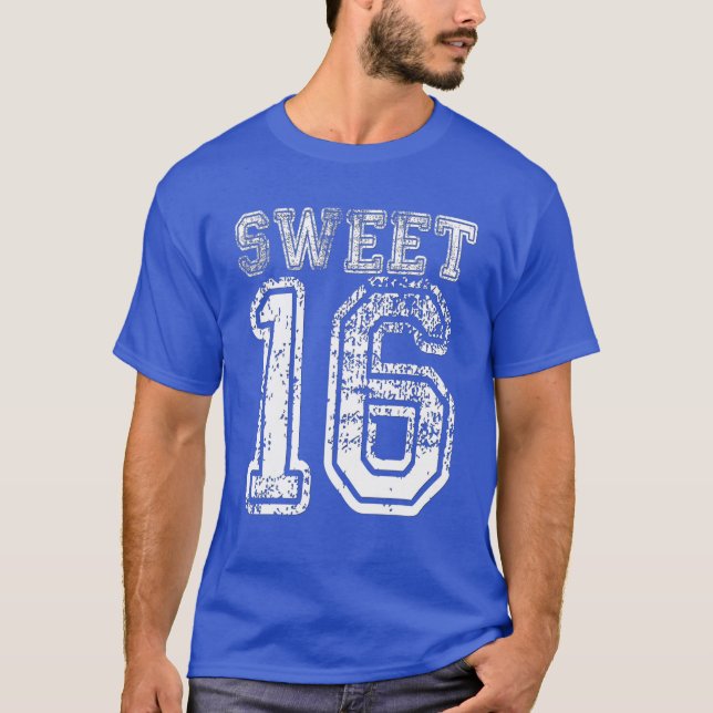 Camiseta 16Th Birthday Sweet Sixn 16 Girls Varsity Grunge (Frente)