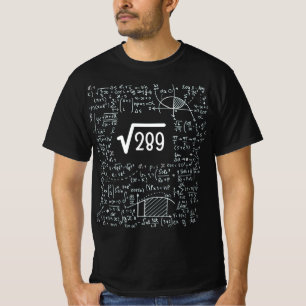 Camiseta 17ª Raiz Quadrada de Aniversário de 289: 17 anos