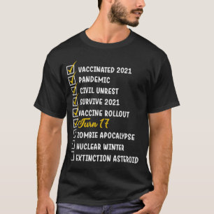 Camiseta 17º Aniversário, 17 anos Festa de Quarentena 2