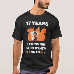 Camiseta 17º aniversário de casamento de 17 anos Casal engr