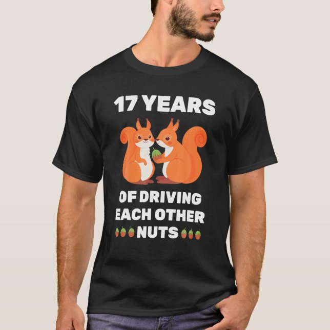 Camiseta 17º aniversário de casamento de 17 anos Casal engr (Frente)