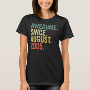 Camiseta 17º Aniversário Impressionante Desde Agosto De 200
