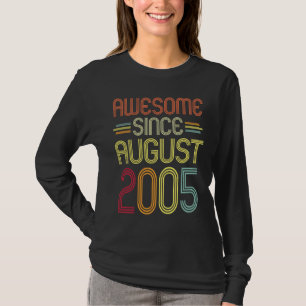 Camiseta 17º Aniversário Impressionante Desde agosto de 200