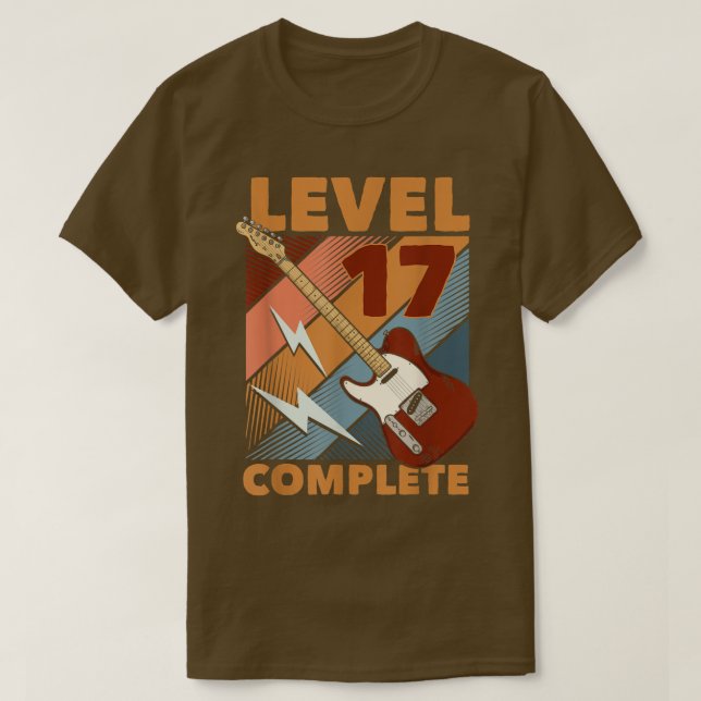 Camiseta 17º aniversário Nível 17 Completa E-Guitar (Frente do Design)