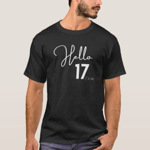 Camiseta 17º Aniversário Olá 7 Alô 17 Est. 2005