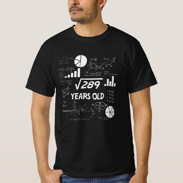 Camiseta 17º aniversário, Praça da Raiz, Matemática aos 17  (Frente)