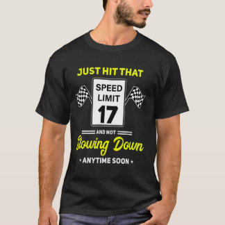 Camiseta 17º Aniversário - Sinal de Velocidade 17 mph - Eng