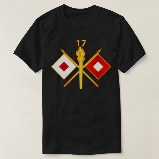 Camiseta 17º Batalhão de Sinais com Ramificação de Número d (Frente do Design)